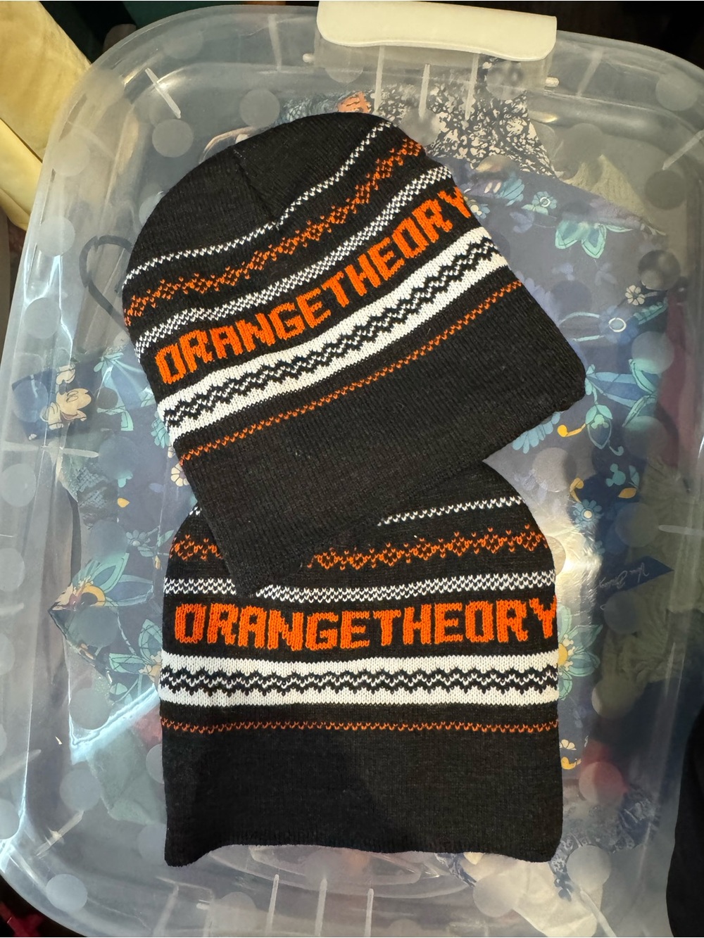 OrangeTheory Black Knit Beanie with Orange Logo